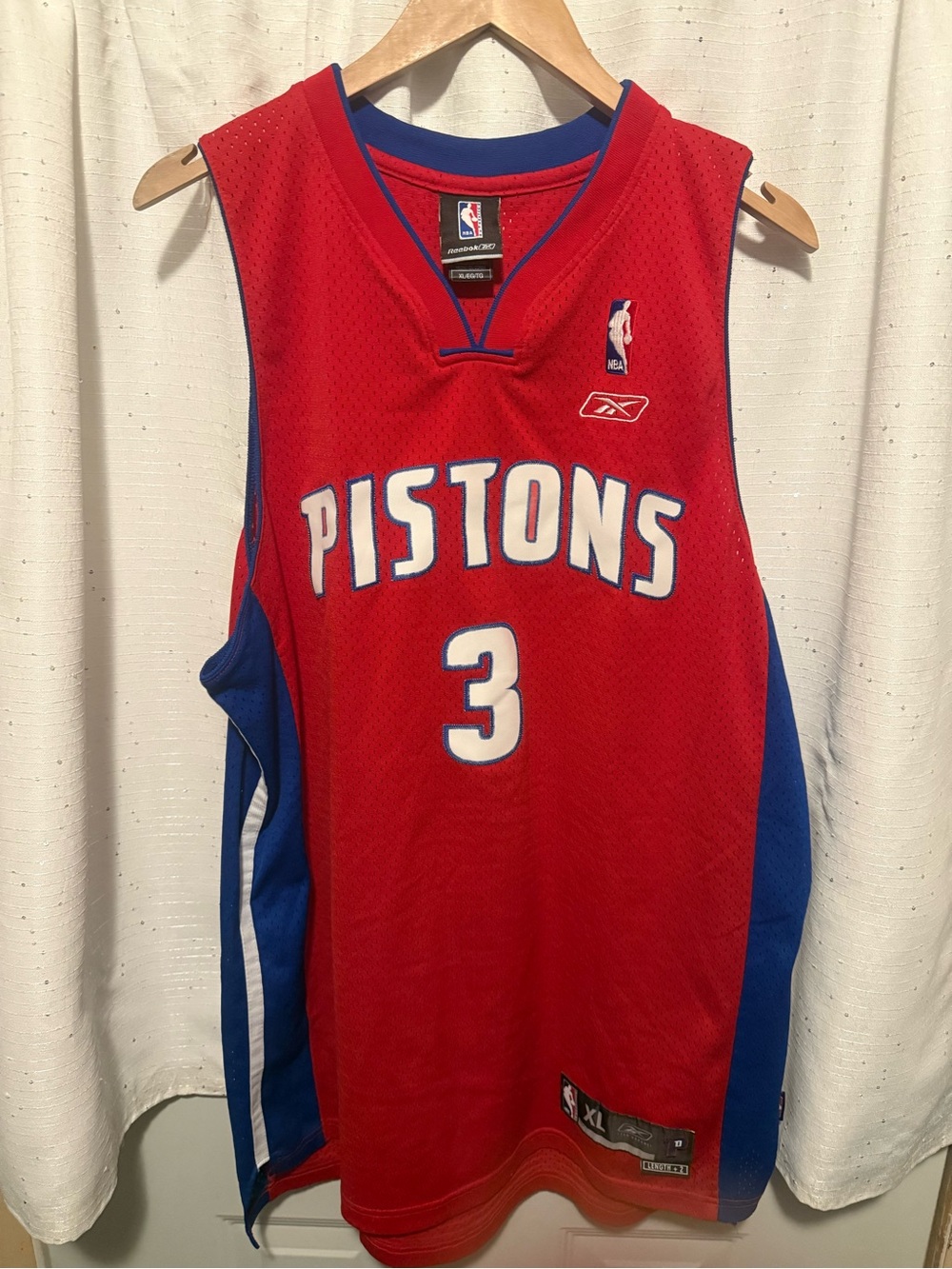 Vintage Ben Wallace #3 Reebok Detroit Pistons Jersey